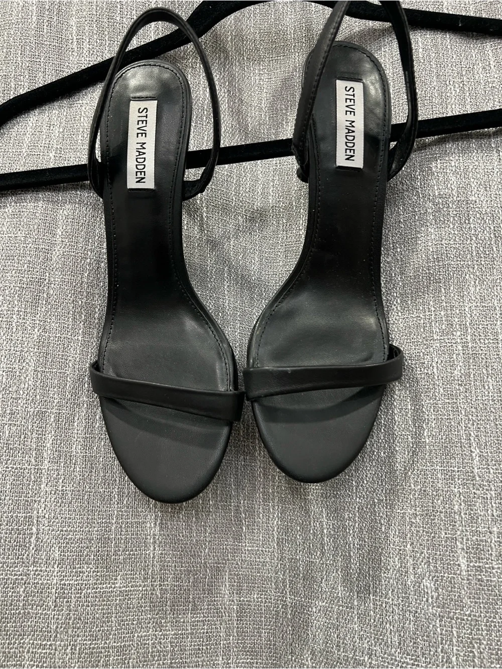 Steve Madden Black Minimal Strap Slingback Sandals